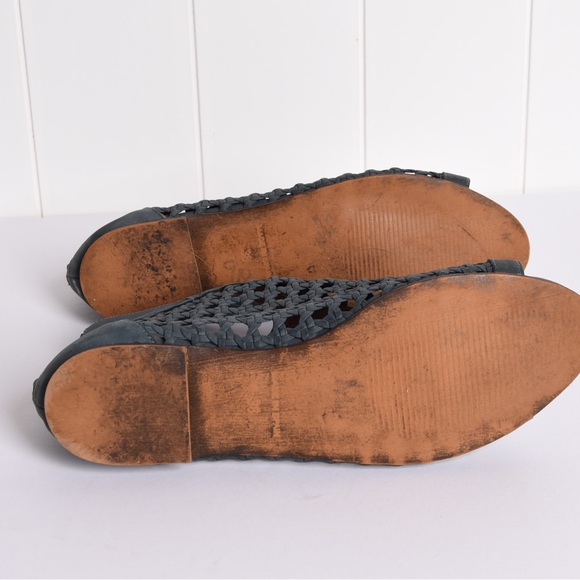 Sundance Women’s Delphia peep toe leather sandals, blue, size EU38/US 7.5 - Picture 8 of 10